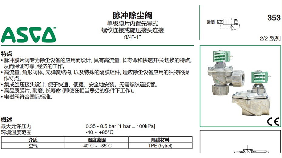 ASCO EFG353G052脈沖閥